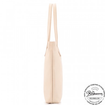 Женская кожаная сумка "Монреаль Нью" (бежевая гладкая кожа)